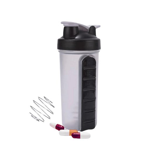 BPA Free Supplement Nutrition Shaker Bottle with Pill Box - 700ml