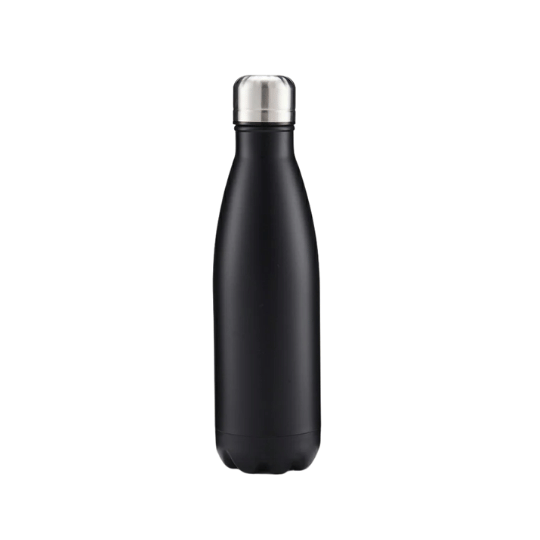 Black Stainless Steel Vacuum Water Bottle - 500ml