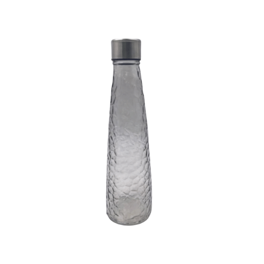 Conical Shape Coral Glass Bottle with Stainless Steel Cover - 0.75ltr