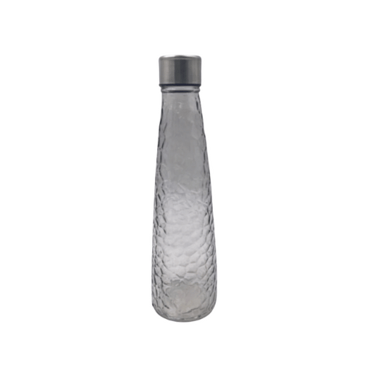 Conical Shape Coral Glass Bottle with Stainless Steel Cover - 0.75ltr