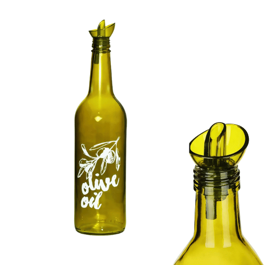 Olive Green Decorated Oil Bottle - 750ml