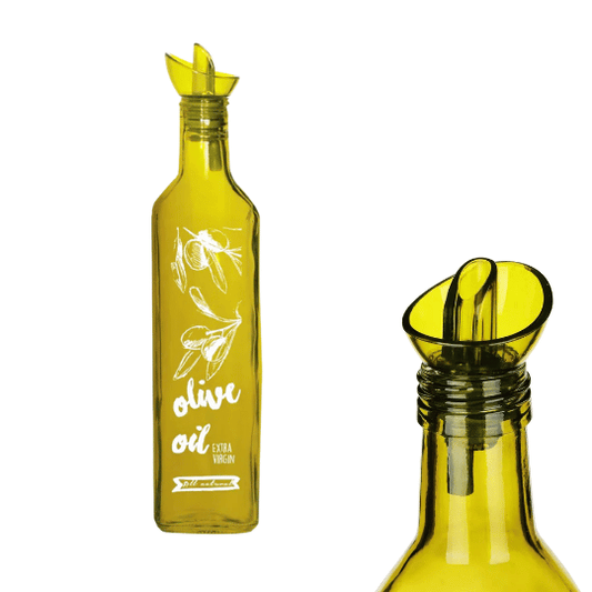 Olive Green Decorated Oil Bottle - 500ml