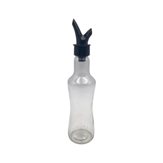 Slim Glass Oil Bottle with Black Cover - 250ml