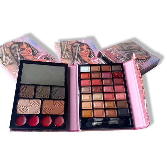 The Romantic Bright Professional Makeup Lipstic Cream, Eyeshadow, Eyebrow Powder & Highlighter